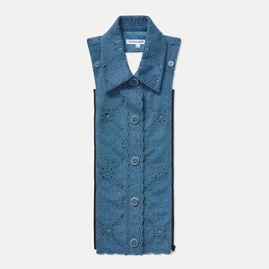 Veronica beard Dickey insert eyelet denim blue Gretel $298 nwt 00-14